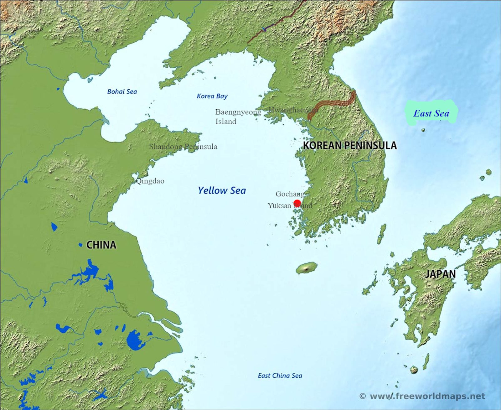 Полуостров между японским и желтым морем. Желтое море на карте. Залив Бохай на карте. Желтое море расположение. Желтое море море на карте.